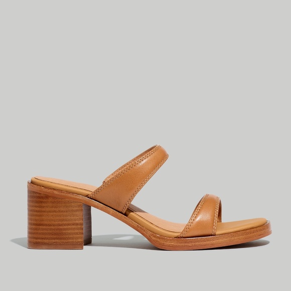 New MADEWELL The Saige Double-Strap Sandal in Leather in Desert Camel - Picture 2 of 8
